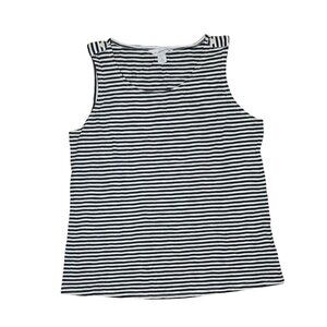 Liz Claiborne Womens Black & White Striped Tank Top M